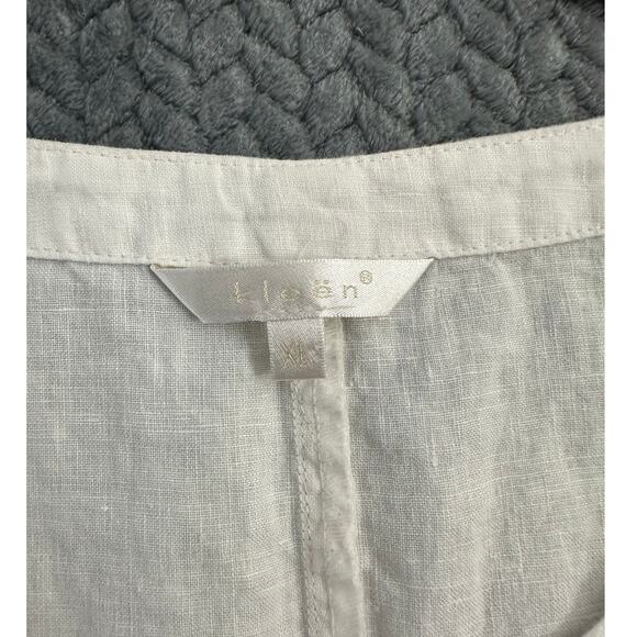 Kleen White 100% Linen Top XL Lagenlook Flowy Beachy Embroidered - Picture 5 of 12